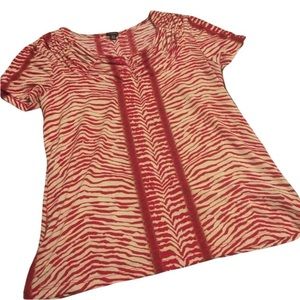 Rafaella Animal Print T-Shirt Blouse Size M
